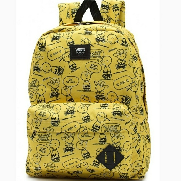 vans peanuts backpack black